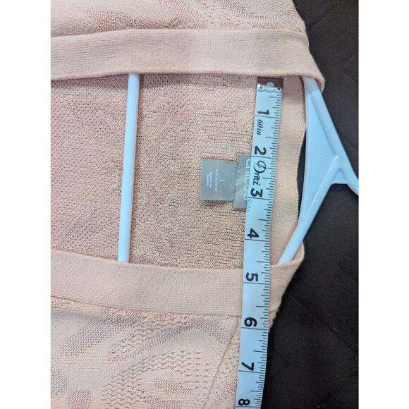 Pretty light pink duster style floral /jacquard cardigan by Chicos size 1 - Picture 9 of 11